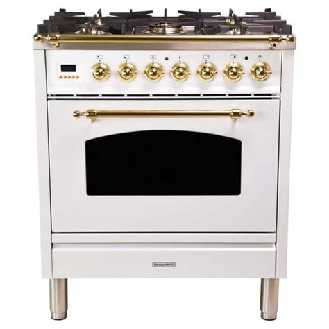hallman 606 burner white and gold gas stove